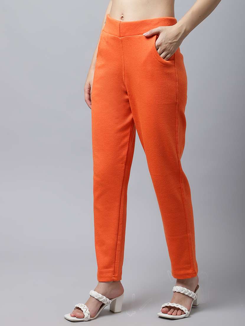 women solid ankle length pants - 18574908 -  Standard Image - 1