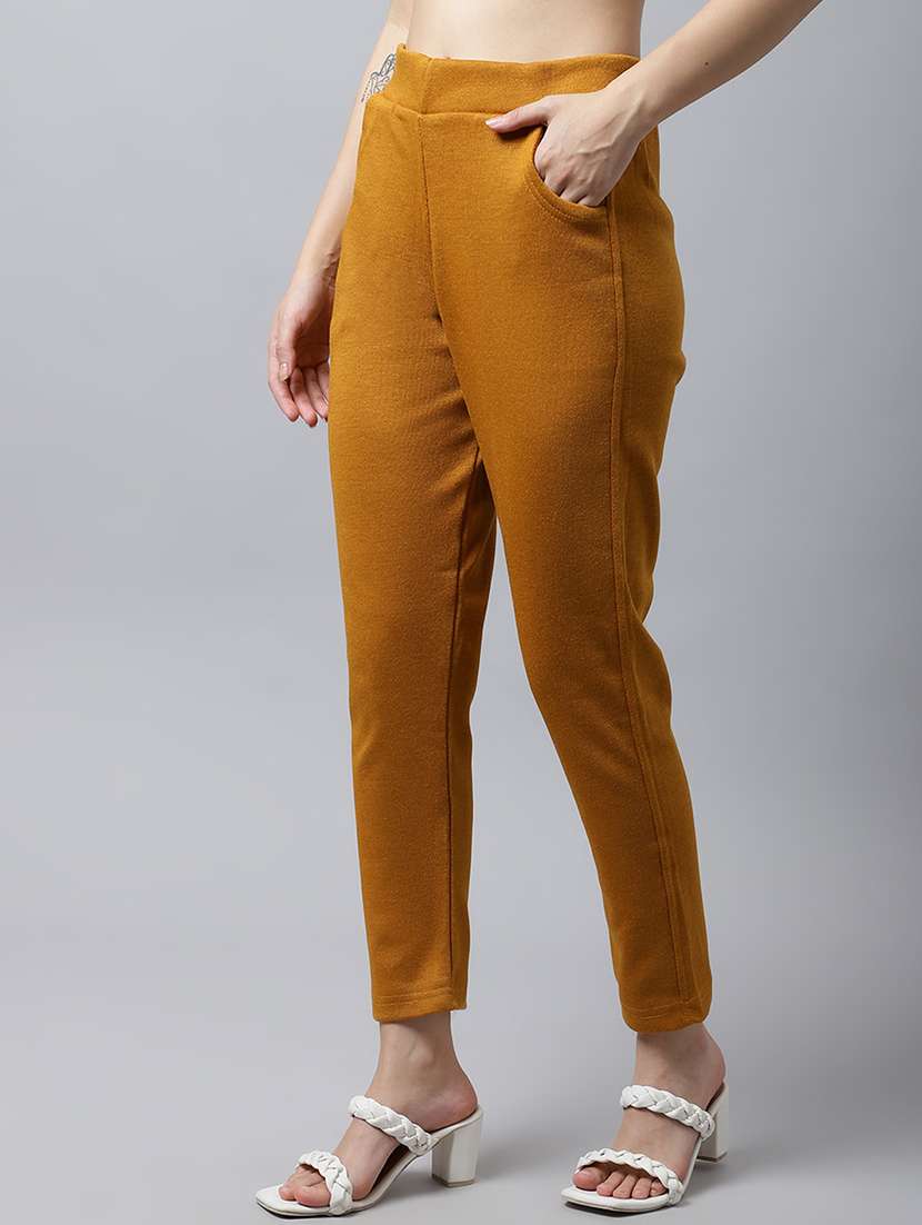 women solid ankle length pants - 18574911 -  Standard Image - 1