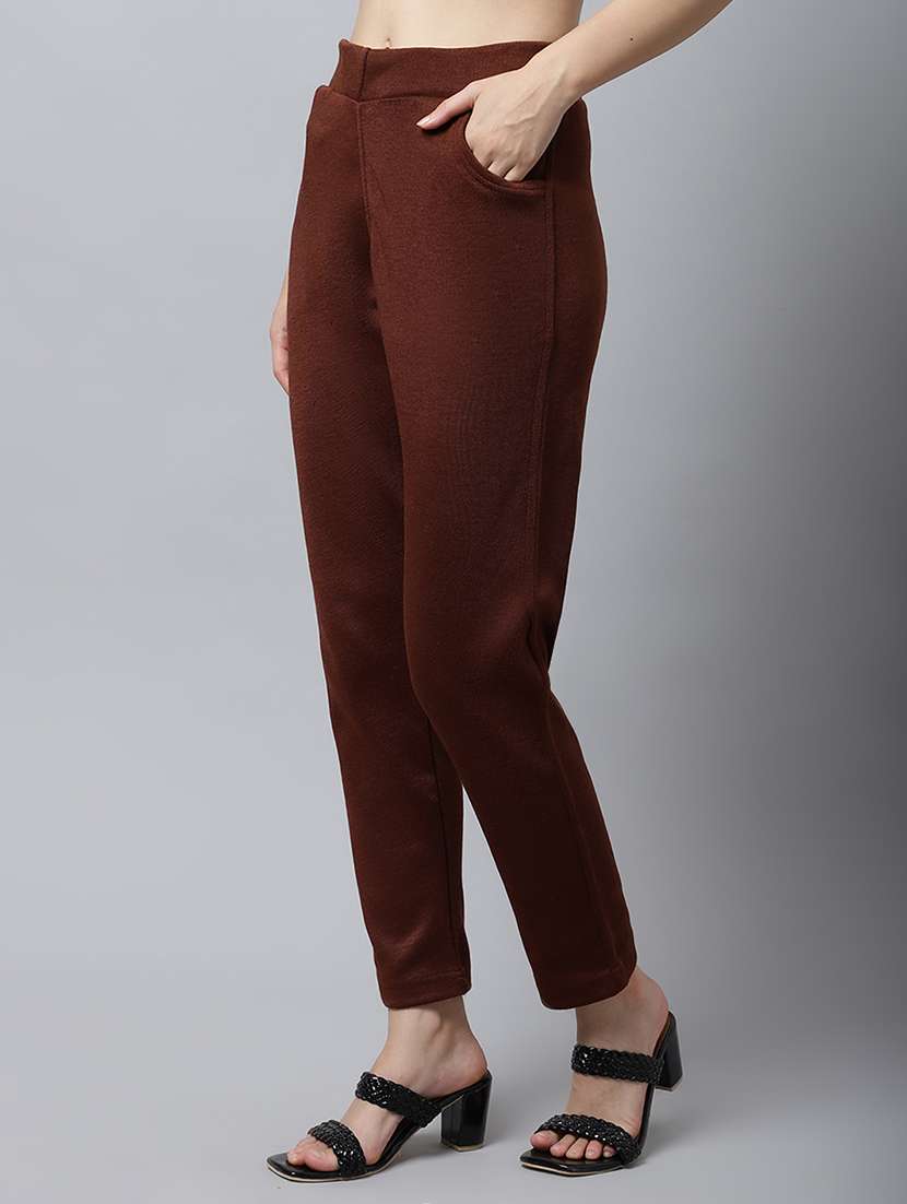 women solid ankle length pants - 18574913 -  Standard Image - 1