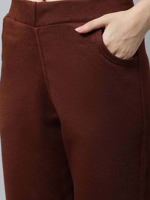 women solid ankle length pants - 18574913 - Standard Image - 4