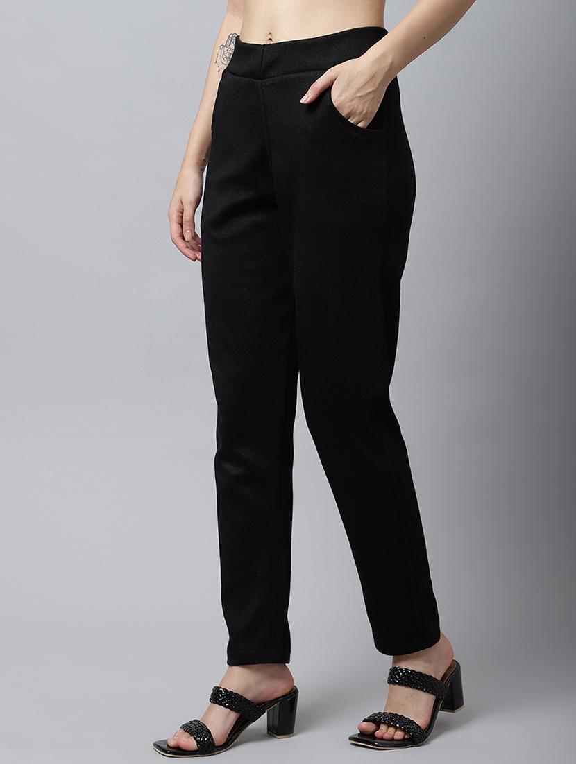 women solid ankle length pants - 18574914 - Standard Image - 1