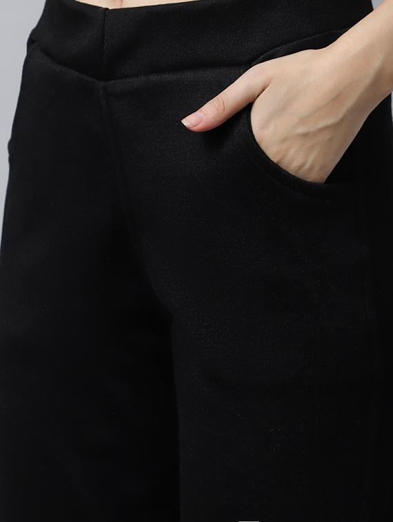 women solid ankle length pants - 18574914 - Standard Image - 4