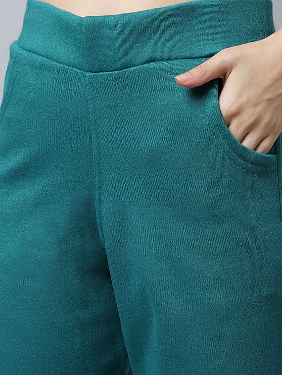 women solid ankle length pants - 18574915 - Standard Image - 4