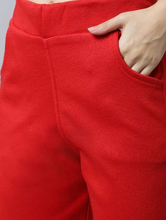 women solid ankle length pants - 18574916 - Standard Image - 4