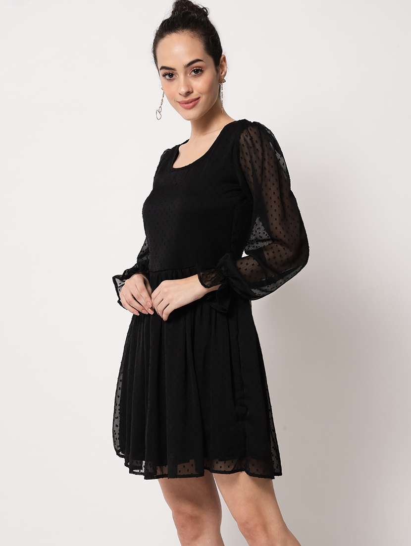 women's fit & flare swiss dots dress - 18575116 -  Standard Image - 1