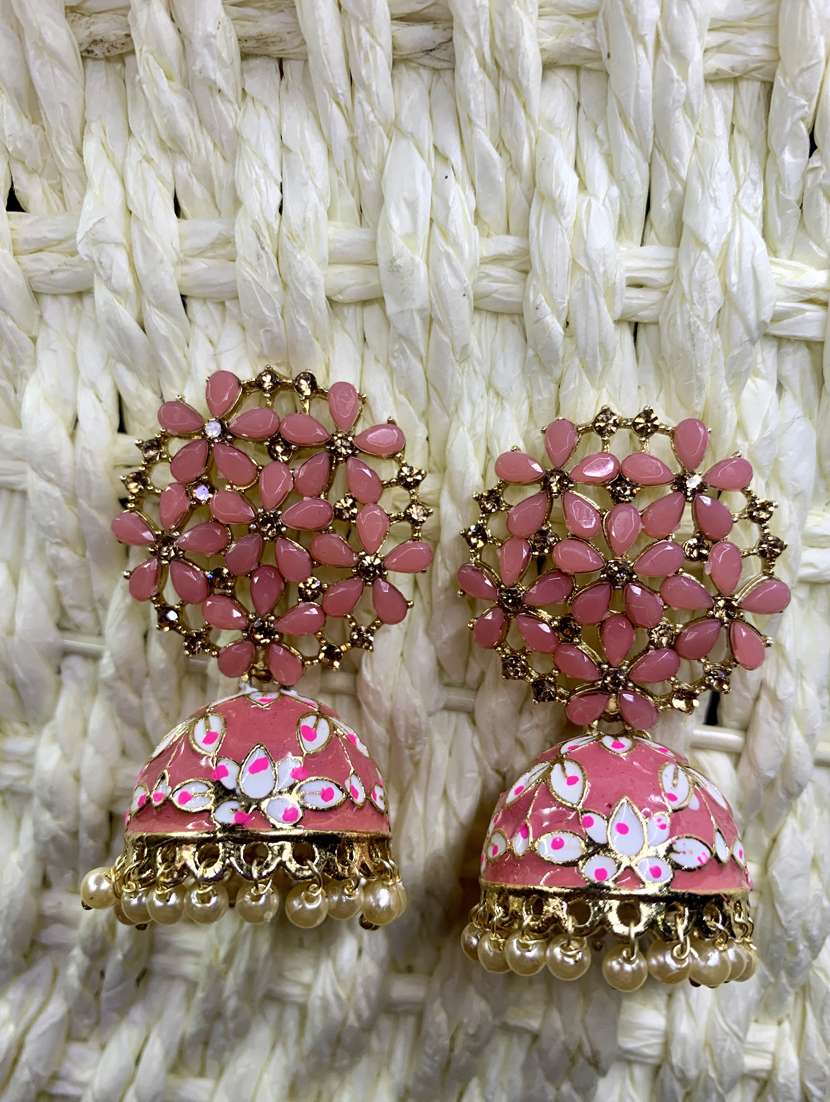  oxidised handcrafted work jhumka earring 