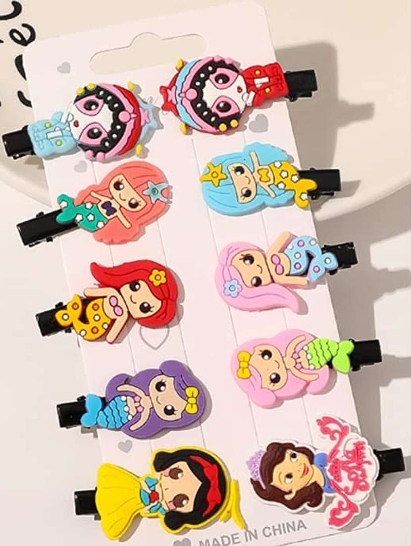 multi colored cotton blend hair pin/clips 