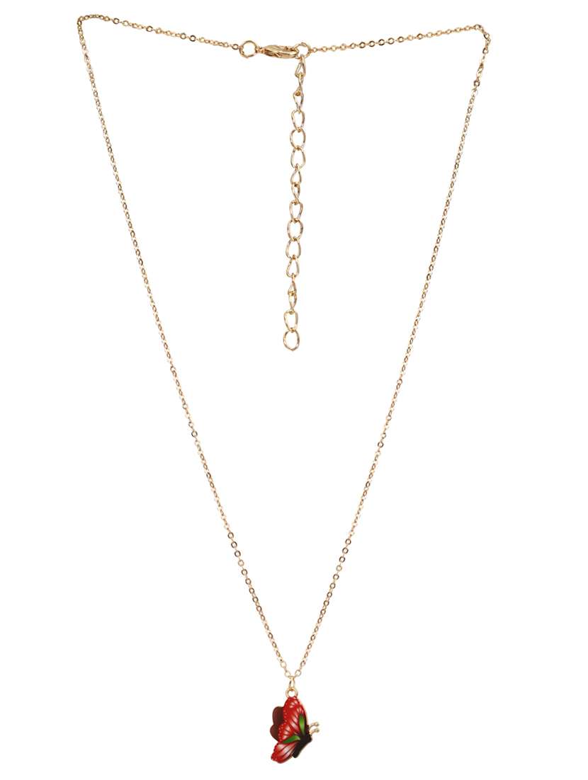  gold plated trending lock inspired multi layered necklace set