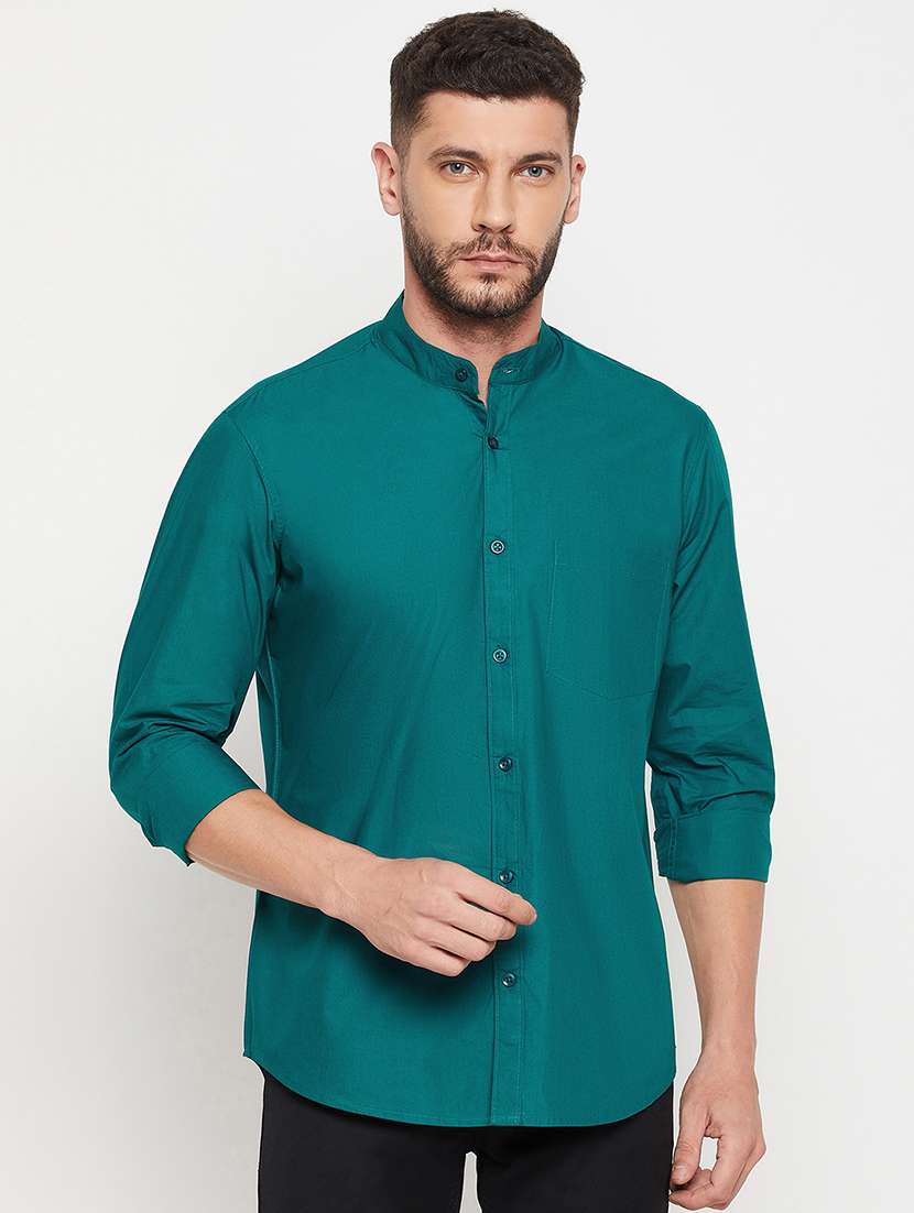 mens solid casual shirt - 18575602 -  Zoom Image - 0