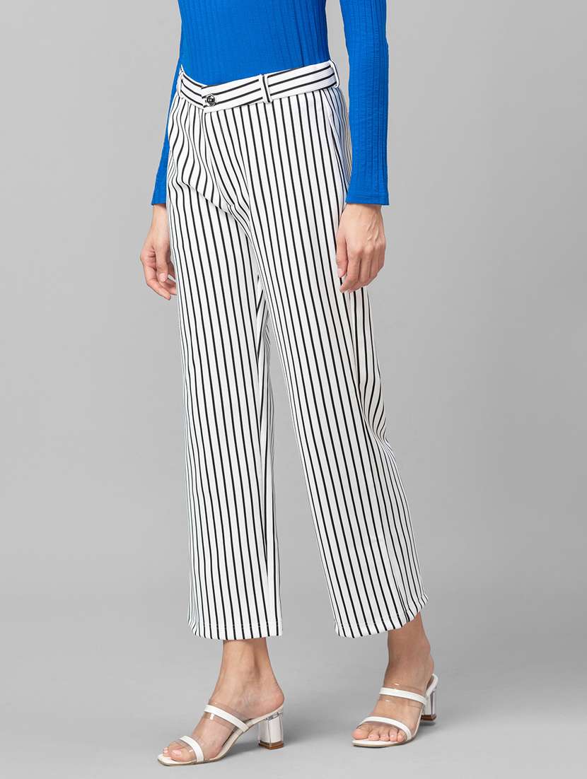women striped wide leg trouser - 18575787 -  Standard Image - 1