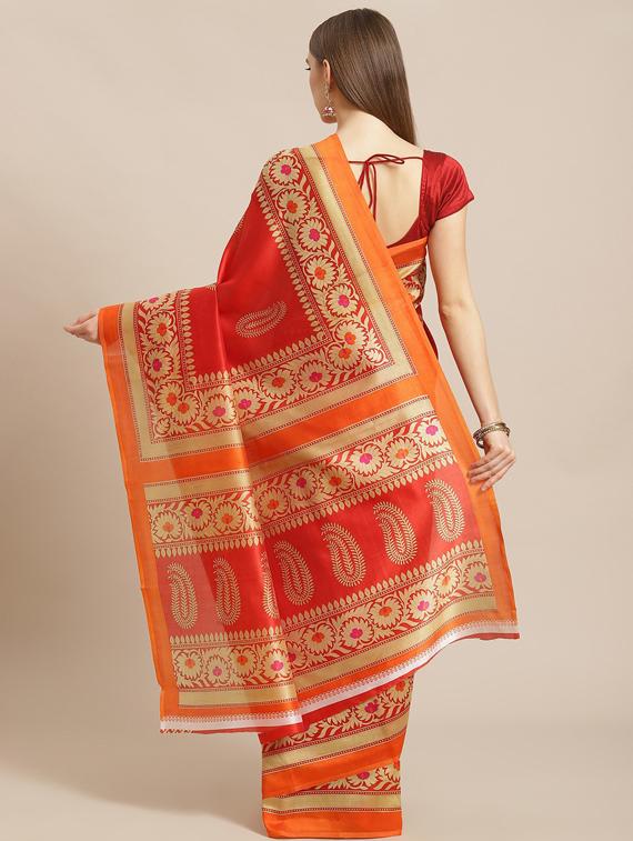 women's self design maroon colored saree with blouse - 18577449 - Standard Image - 1
