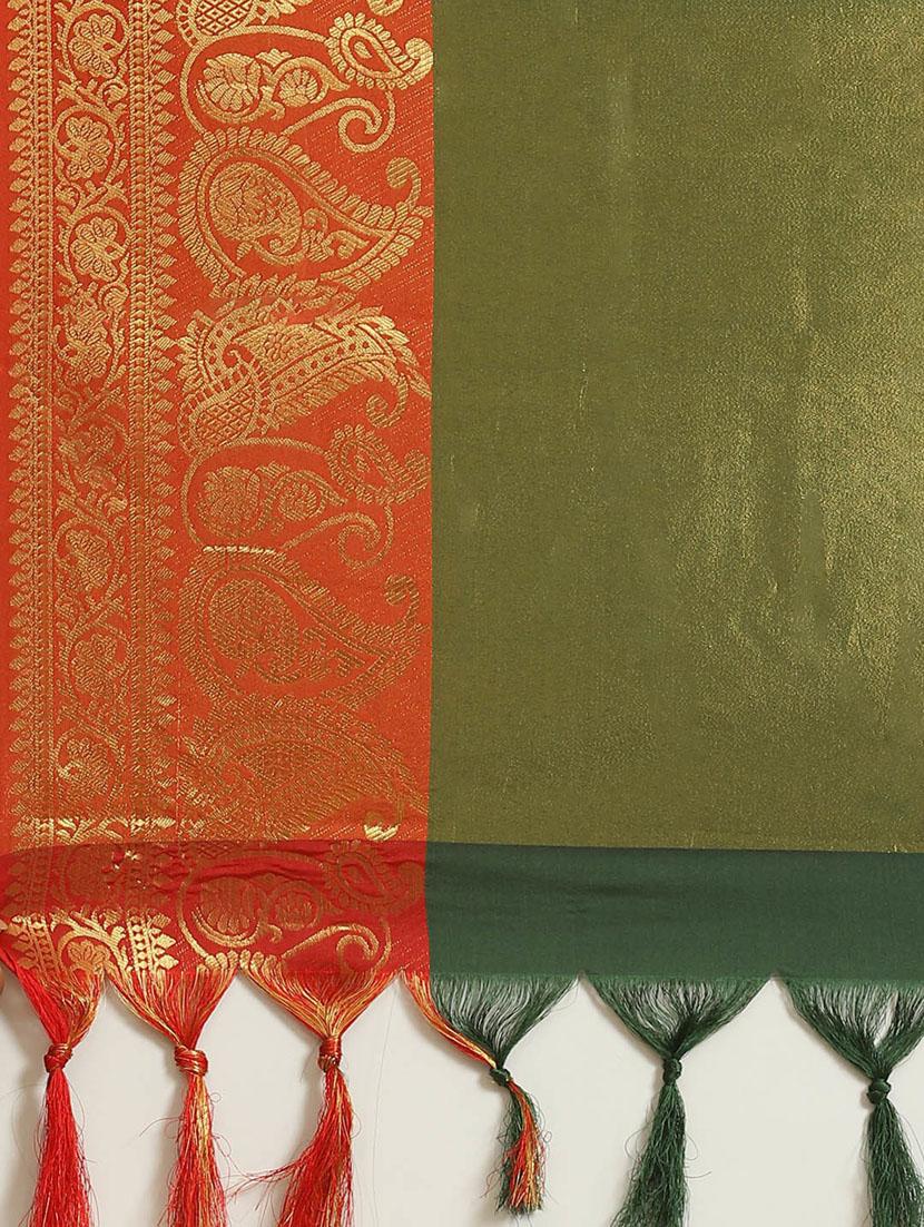 women's self design green colored saree - 18577604 - Standard Image - 4