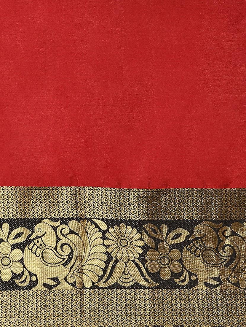 women's self design red colored saree - 18577627 - Standard Image - 4