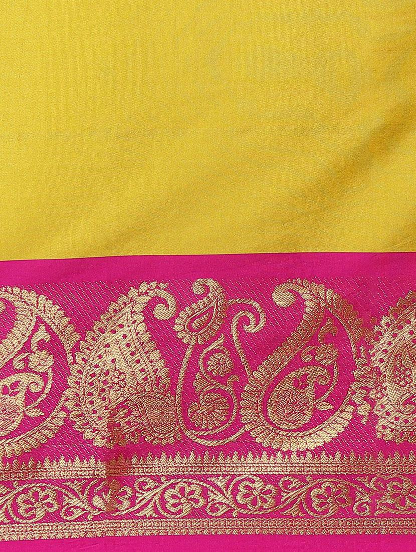 women's bordered yellow colored saree - 18577632 - Standard Image - 4