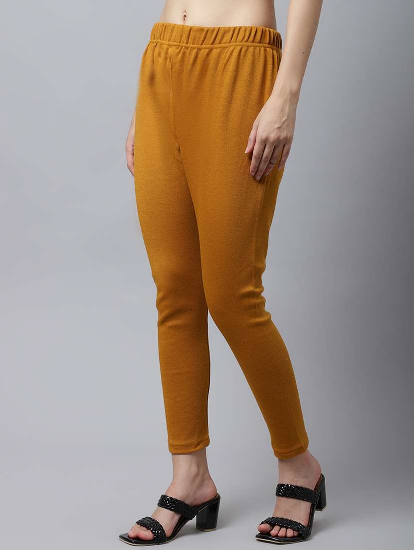 yellow solid woolen legging - 18578417 -  Standard Image - 1