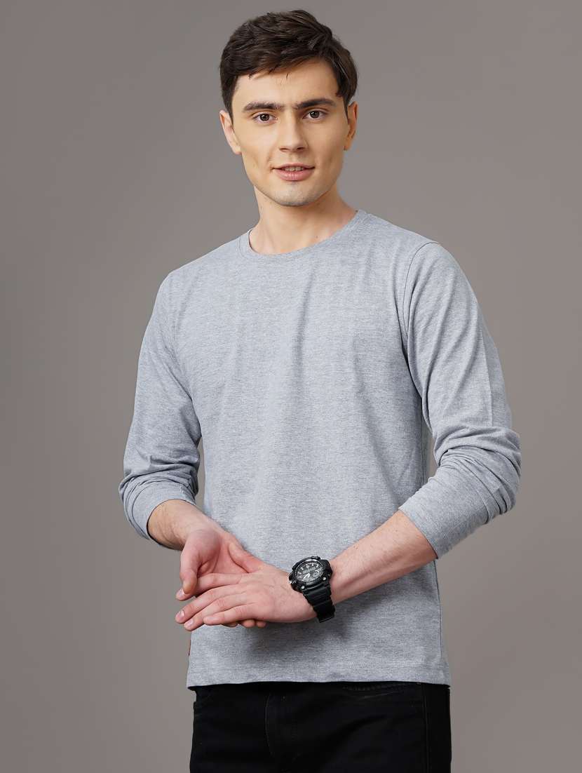round neck solid t-shirt - 18578674 - Standard Image - 1