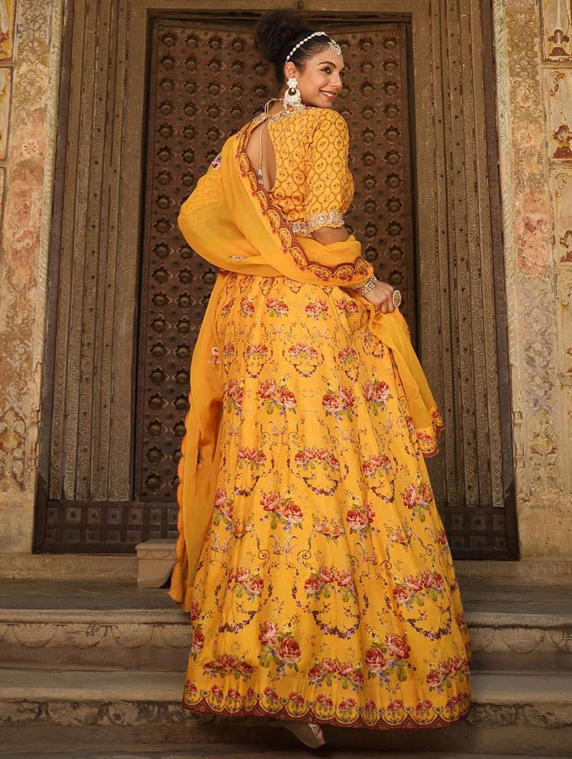Floral Lehenga Choli With Dupatta 