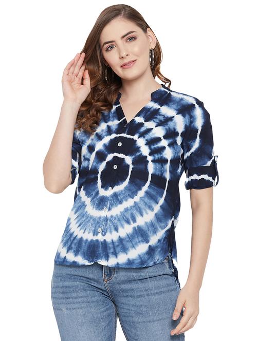 blue rayon regular shirt - 18579223 - Standard Image - 0