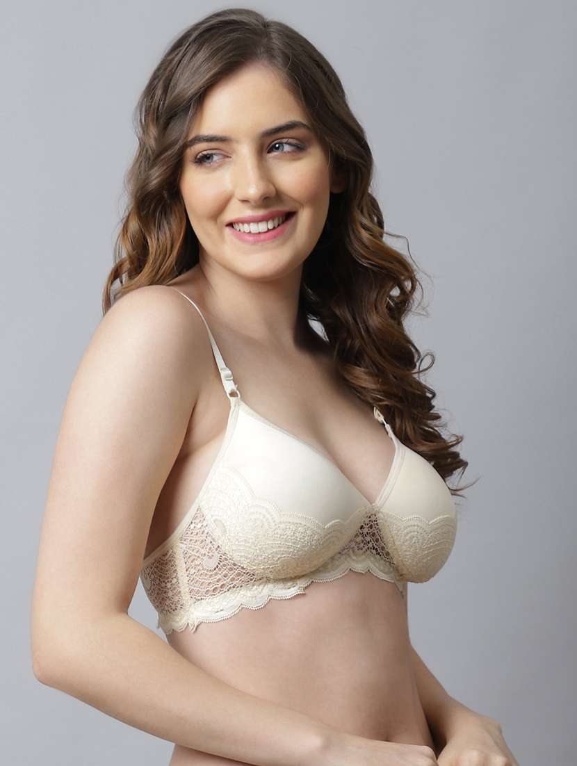 beige lace tshirt bra - 18582461 -  Standard Image - 1
