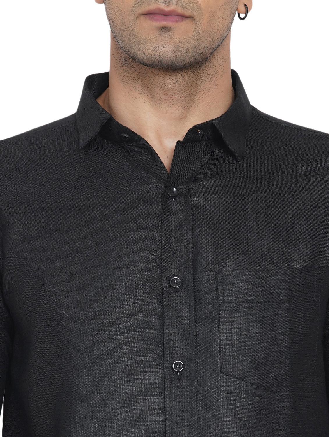 mens solid casual shirt - 18582743 - Standard Image - 4