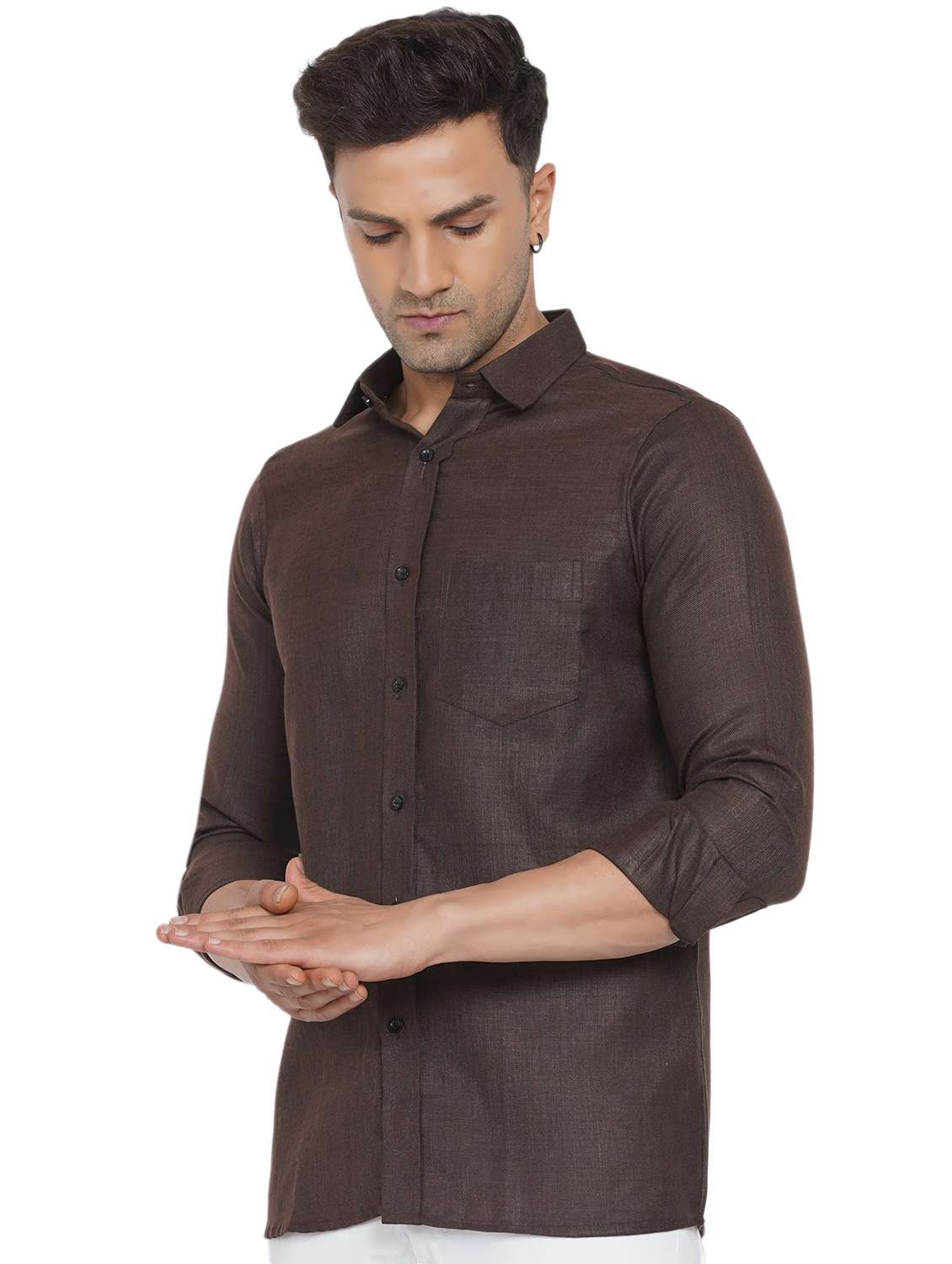 mens solid casual shirt - 18582744 -  Standard Image - 1