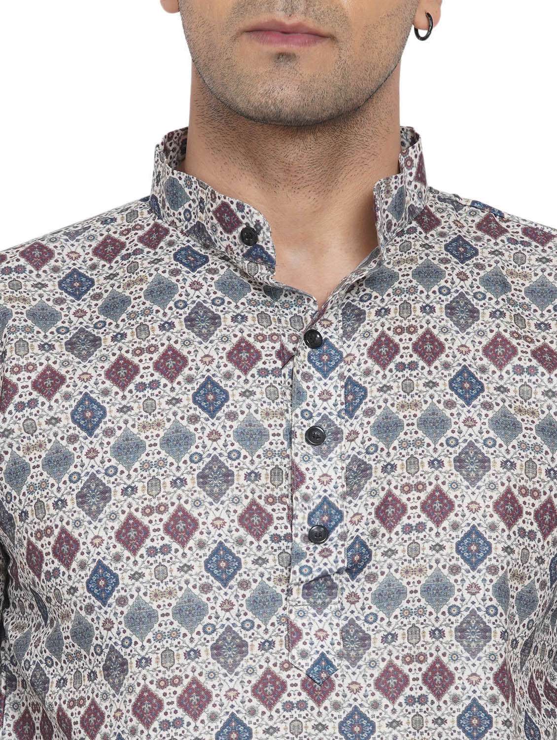 printed short kurta - 18582755 - Standard Image - 4