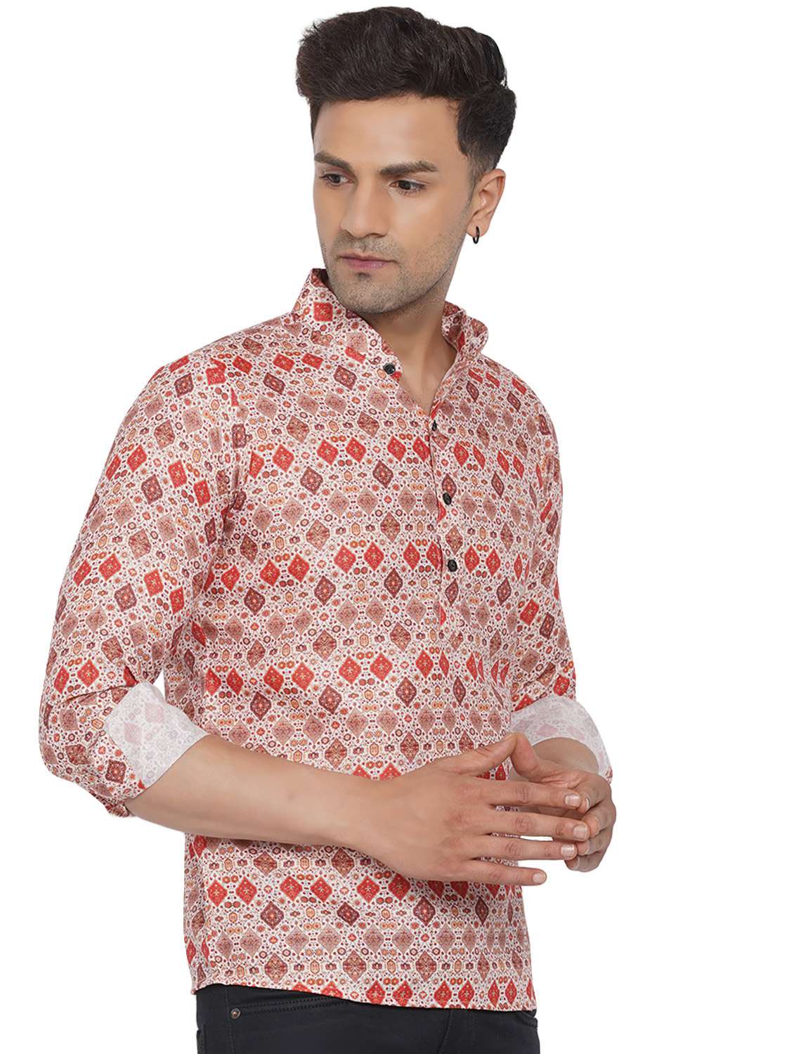 printed short kurta - 18582756 -  Standard Image - 1