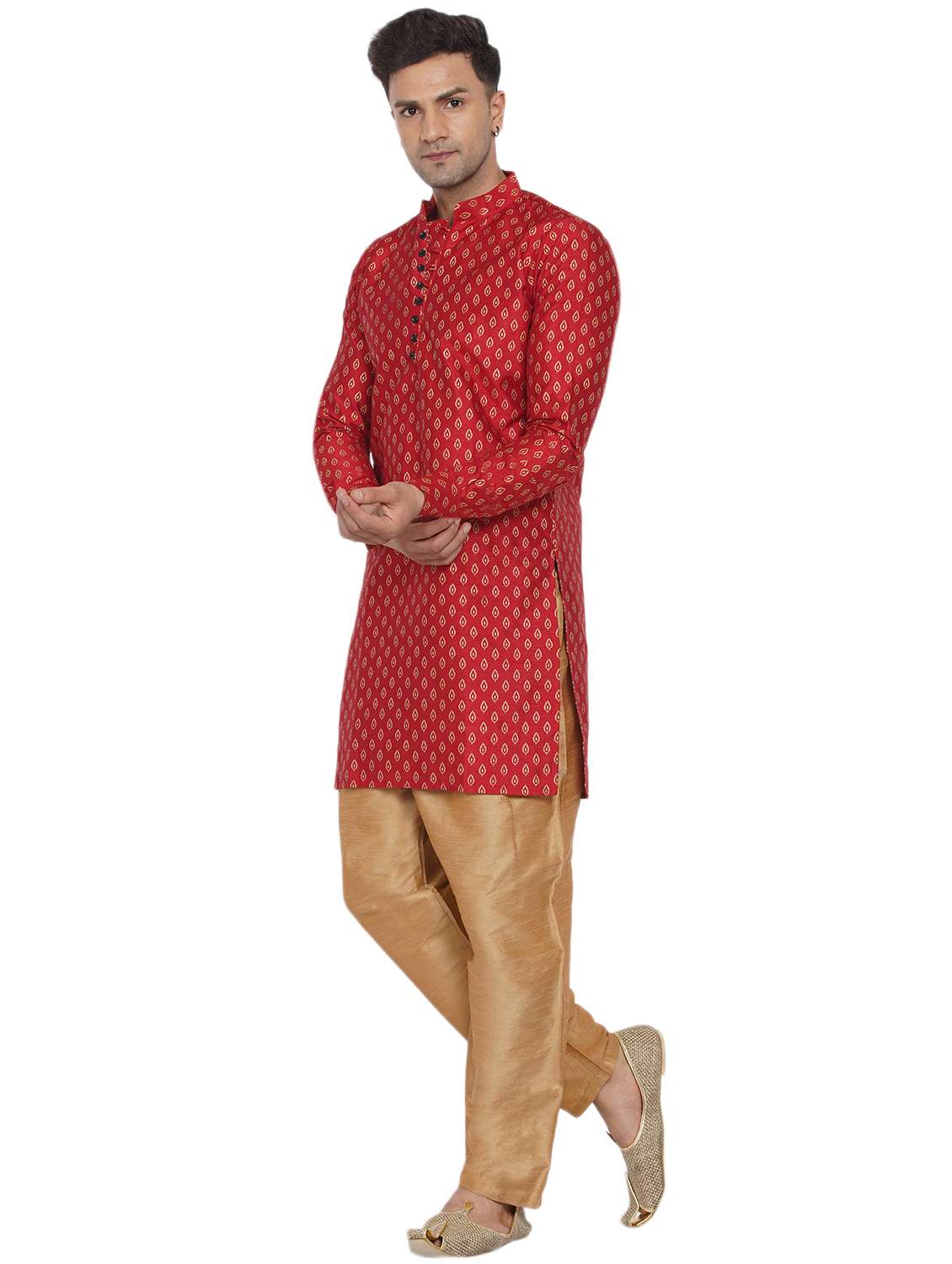 printed silk long kurta - 18582757 -  Standard Image - 1