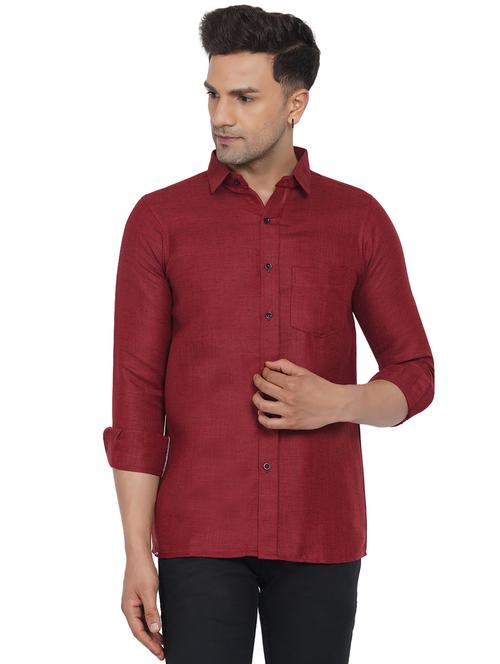 mens melange casual shirt - 18582780 - Standard Image - 0