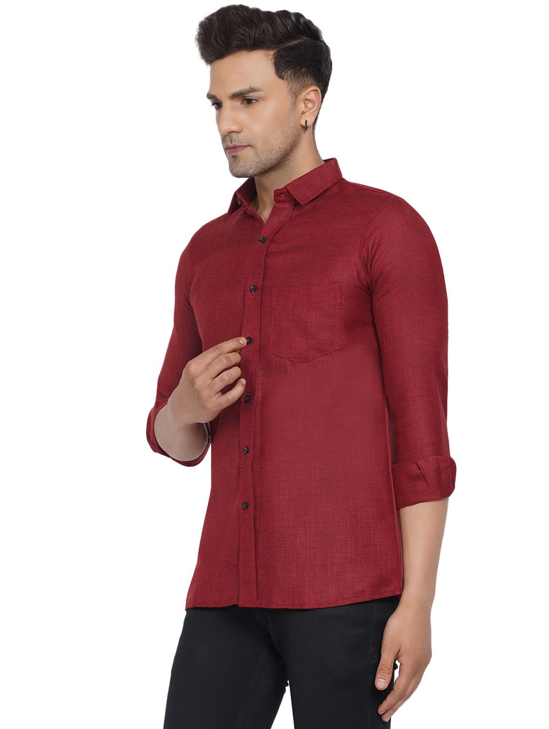 mens melange casual shirt - 18582780 - Standard Image - 1
