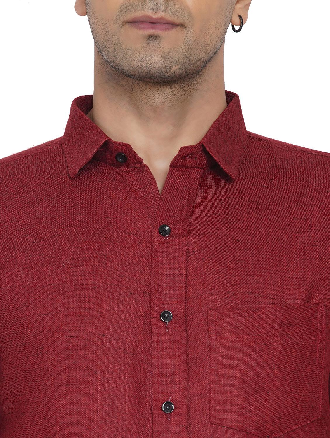 mens melange casual shirt - 18582780 - Standard Image - 4