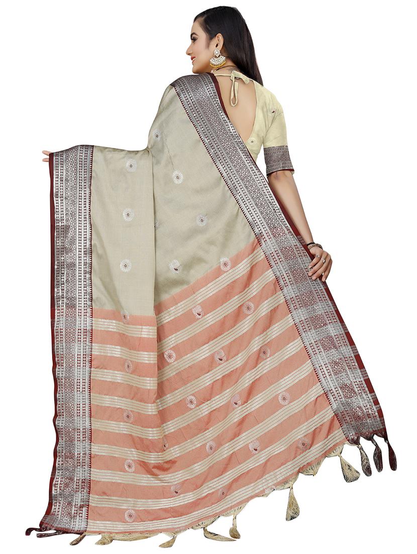 women's self design off white colored saree - 18583292 -  Standard Image - 1