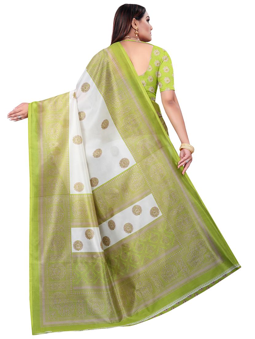women's ethnic motifs green colored saree with blouse - 18583435 - Standard Image - 1