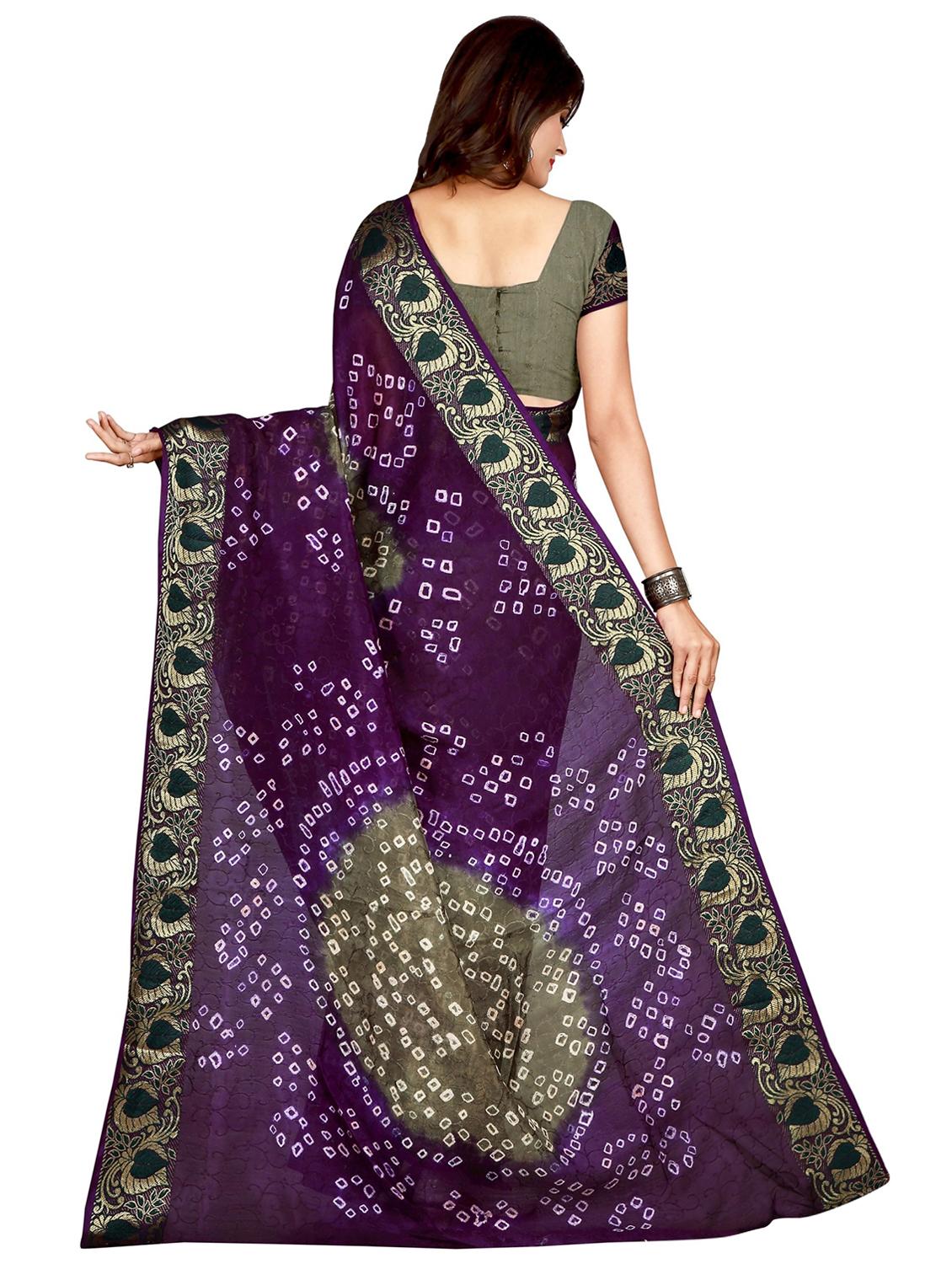 bandhani printed saree  with blouse - 18584361 -  Standard Image - 1
