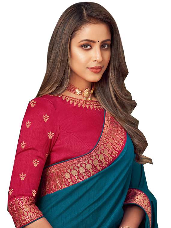 solid bordered saree - 18584834 -  Standard Image - 1