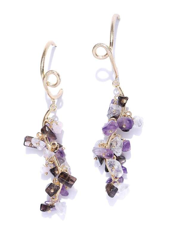 multi colored metal drop earring