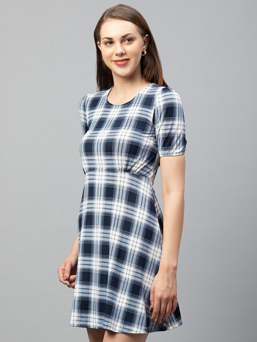 women's fit & flare color block dress - 18586093 - Standard Image - 1