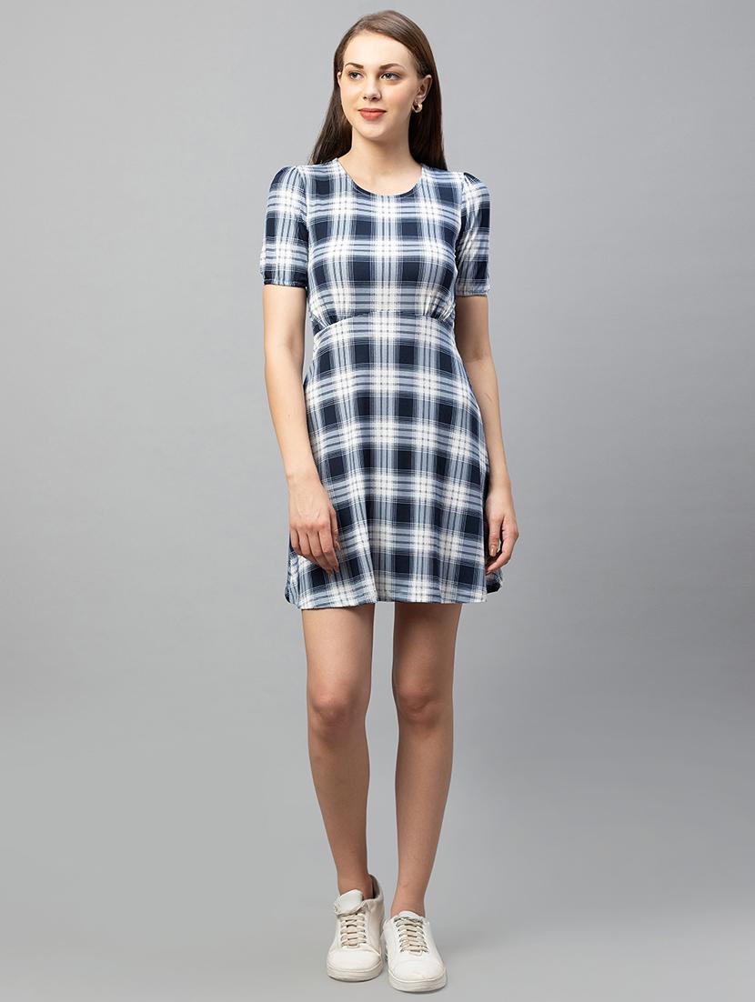 women's fit & flare color block dress - 18586093 - Standard Image - 4