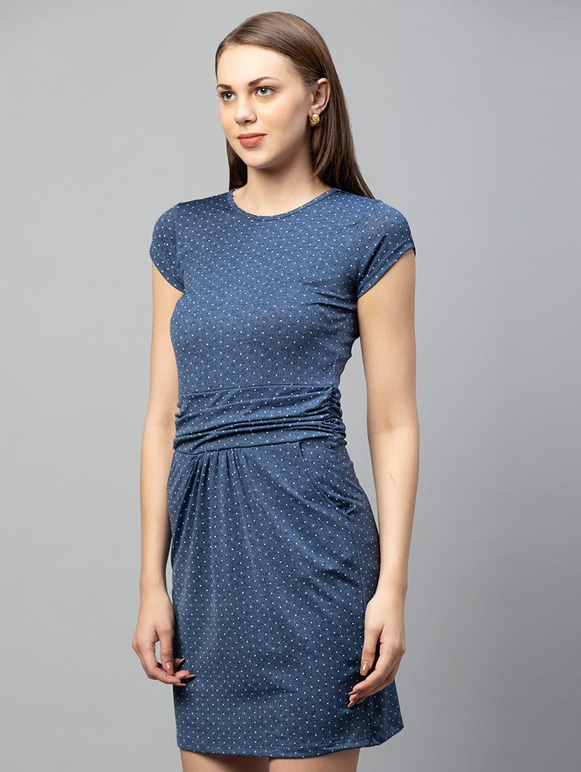 women's sheath micro print dress - 18586110 - Standard Image - 1