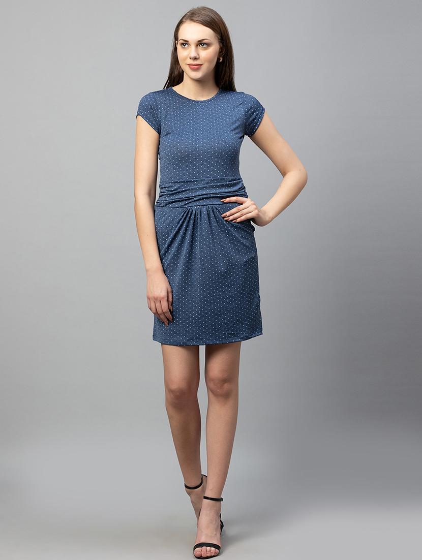 women's sheath micro print dress - 18586110 - Standard Image - 4
