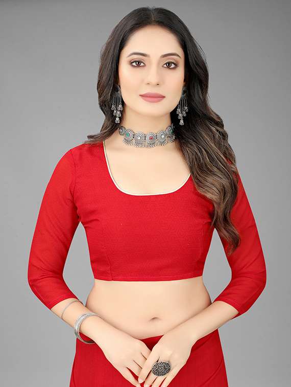 printed jamdani saree with blouse - 18587214 -  Standard Image - 1