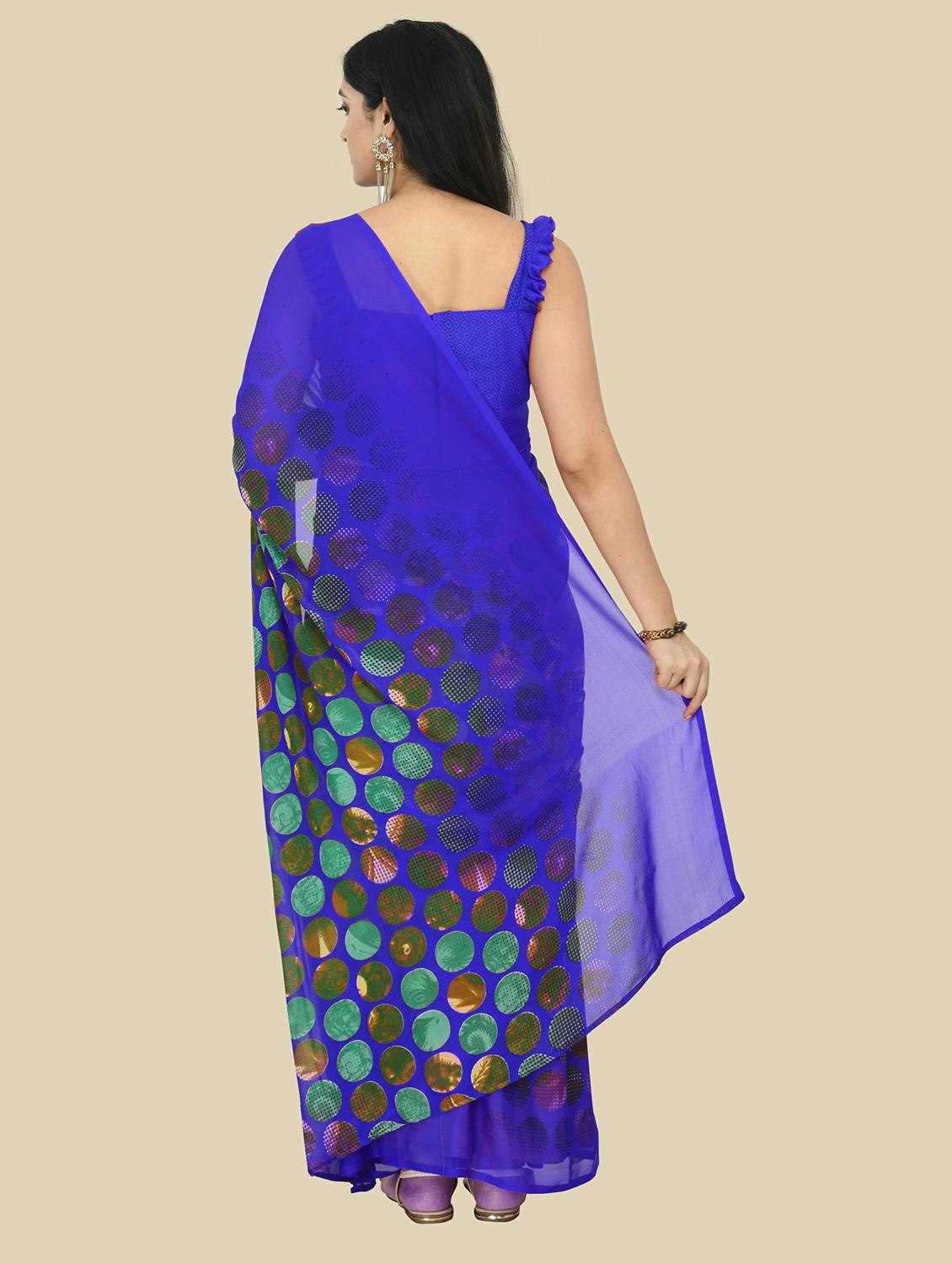 printed jamdani saree with blouse - 18587281 - Standard Image - 1