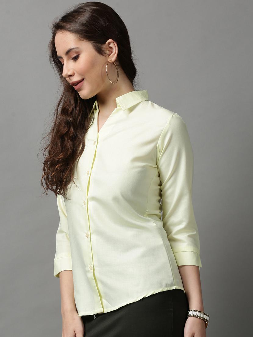 cream solid shirt - 18589039 - Standard Image - 1