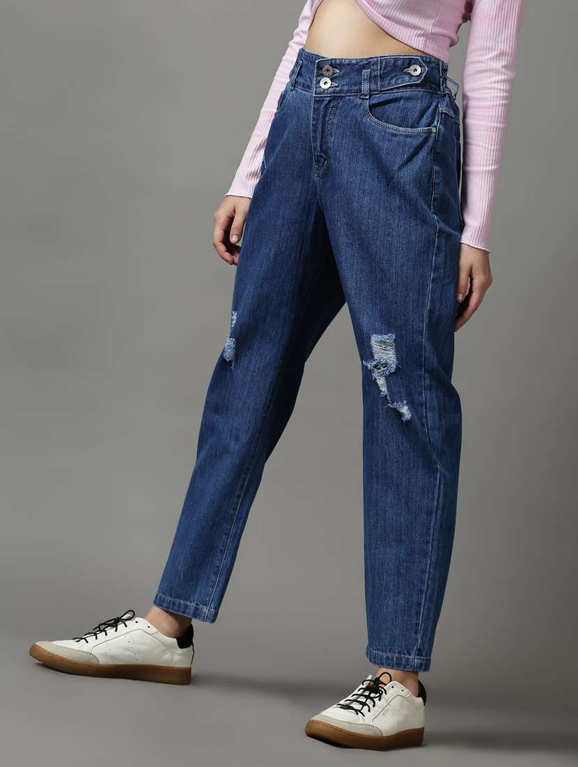 women's distress boyfriend fit jeans - 18589076 -  Standard Image - 1