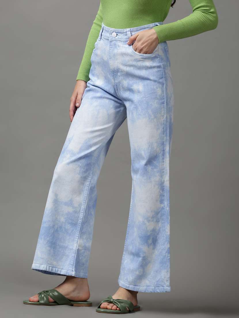 women's tie & dye wide leg jeans - 18589084 -  Standard Image - 1