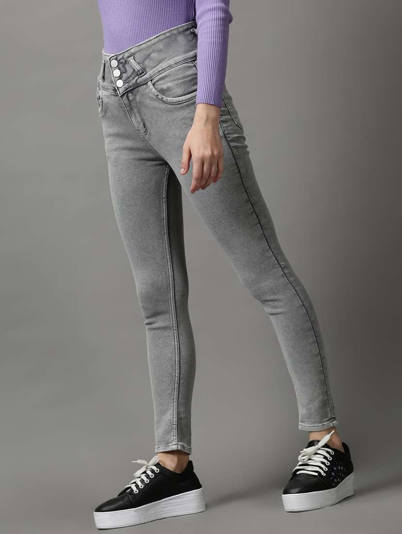 women's plain slim fit jeans - 18589085 - Standard Image - 1