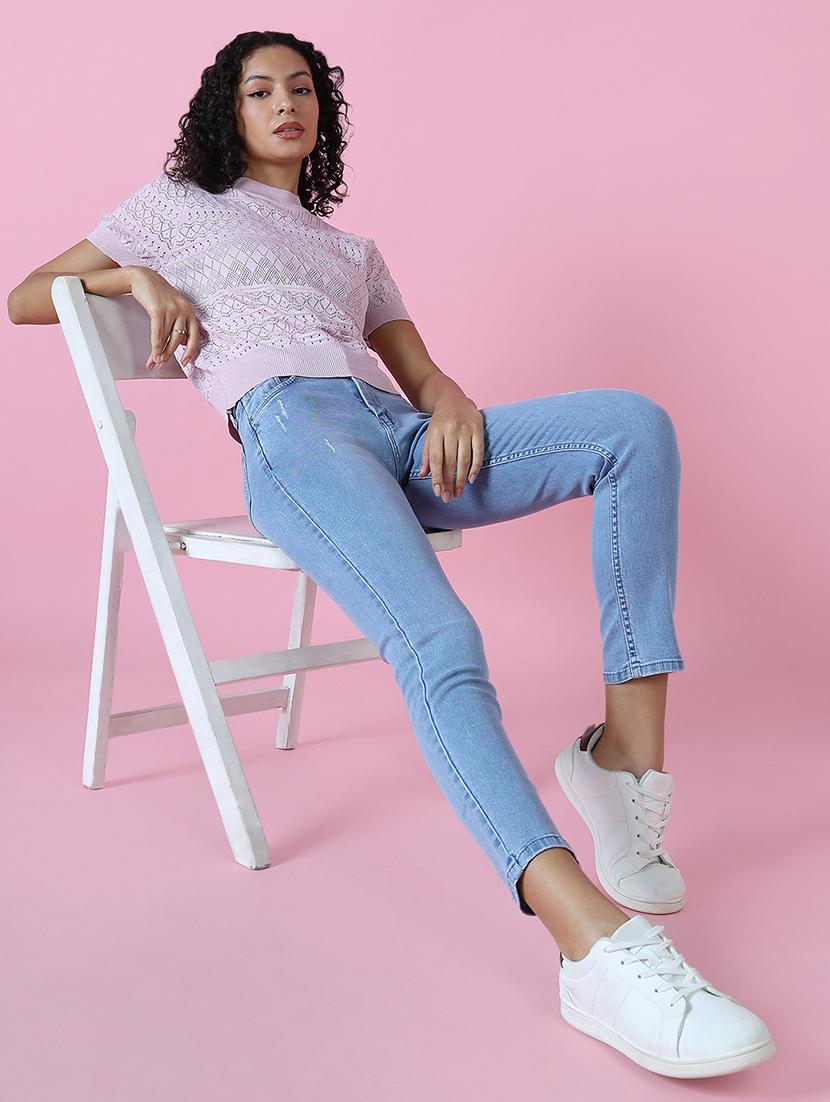 women's distress slim fit jeans - 18589099 - Standard Image - 4