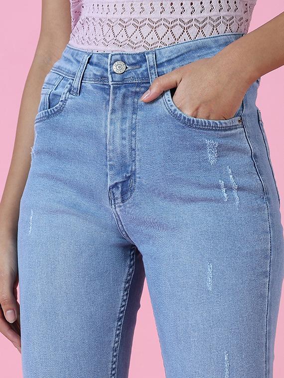 women's distress slim fit jeans - 18589099 - Standard Image - 6