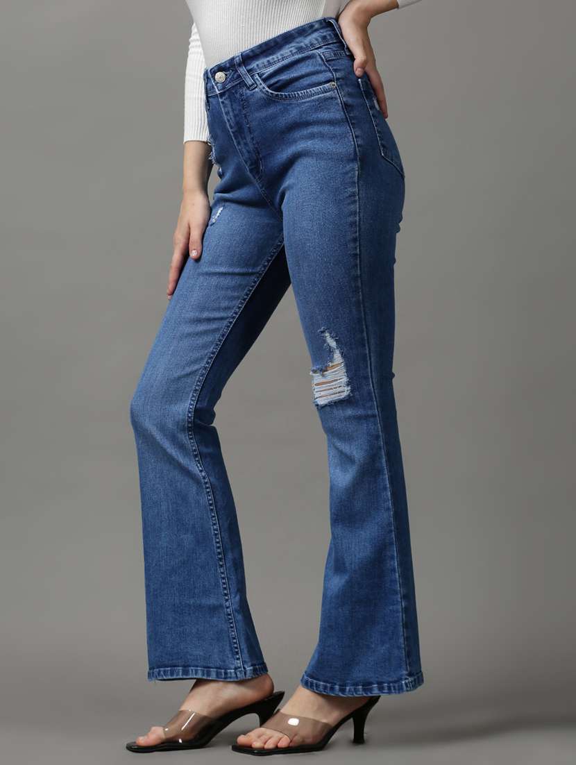 women's distress bootcut jeans - 18589110 -  Standard Image - 1