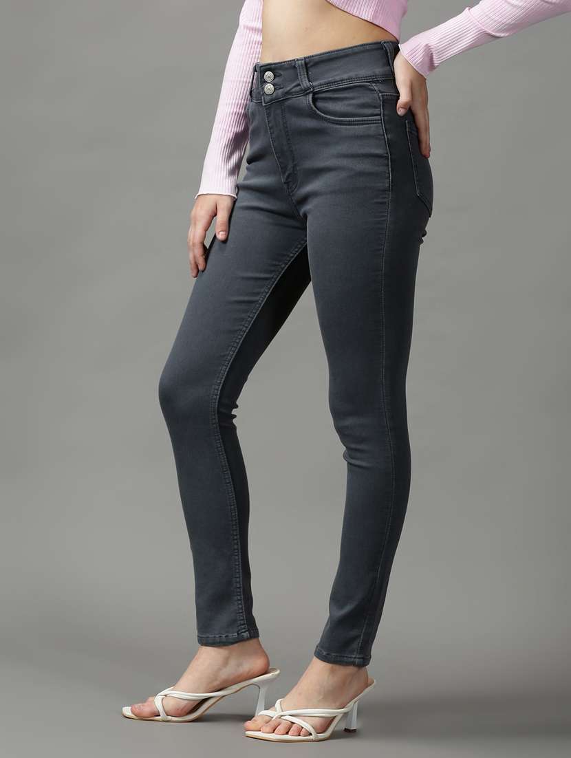 women's plain slim fit jeans - 18589126 - Standard Image - 1